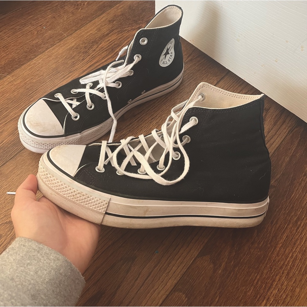 high top black chunky converse